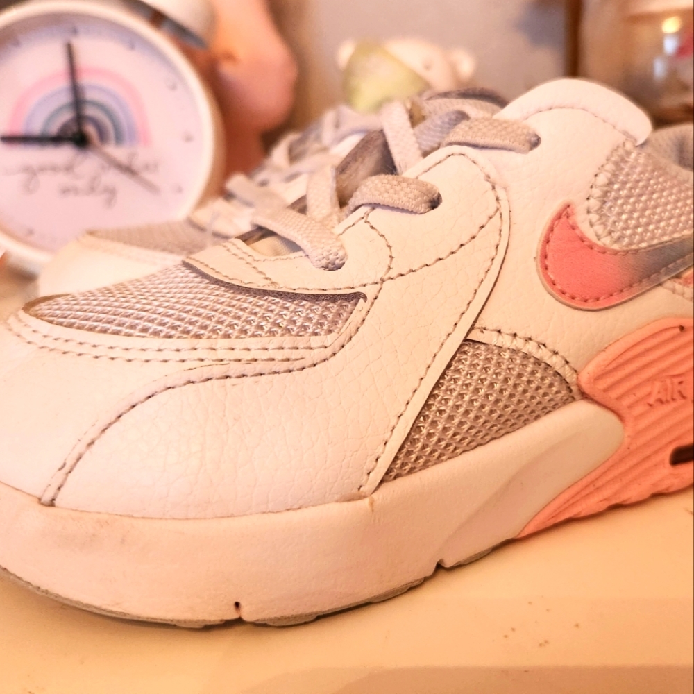 Nike Air Max Girls Excee White Pink Lime Sneakers CW5829-100, Size 9C